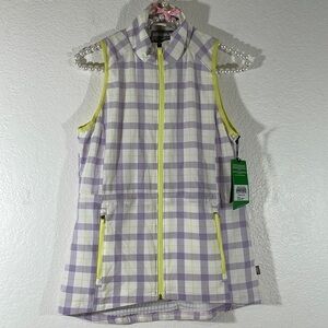 NWT Skechers Performance GoGolf Augusta Lavender Vest Polo Zip Pockets Size XS